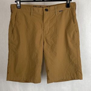 Hurley Mens Size 30 Brown Khaki Flat Front Button Front